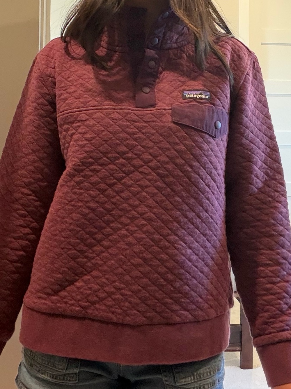 Patagonia Women's Quilted Snap-T Pullover - Burgundy